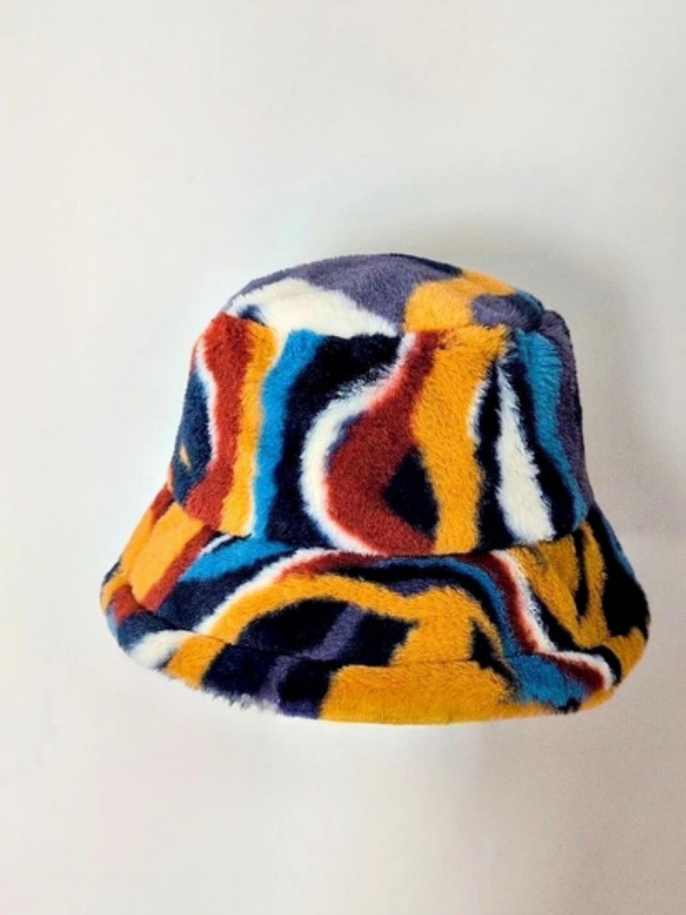 Multicolor Abstract Soft Fuzzy Bucket Hat Like New
